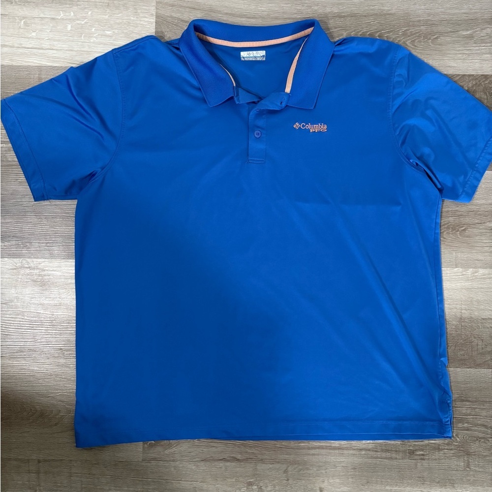 Men’s Columbia PFG Blue Polo Shirt